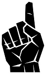 Pointing Up Hand  Precision Cut Decal